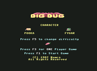 Dig Dug screenshot 2 for Commodore 64